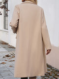 Patcute Pocketed Collared Neck Long Sleeve Coat