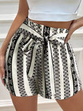 Patcute Tied Geometric Shorts