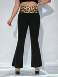 Patcute Leopard High Waist Flare Pants