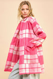 Patcute Davi & Dani Plaid Open Front Drop Shoulder Longline Coat