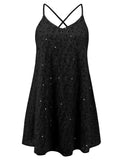 Patcute Sequin V-Neck Mini Cami Dress