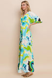 Patcute  Floral Printed Slit Maxi Dress