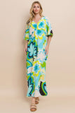 Patcute  Floral Printed Slit Maxi Dress