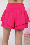 Patcute V-Shaped High Waist Layered Active Shorts