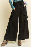 Patcute Drawstring Ruched Detail Wide Leg Pants