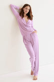 Patcute Buttery-Soft Surplice Long Sleeve Top and Pants Set