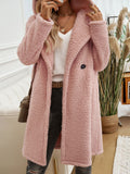 Patcute  Pocketed Long Sleeve Hooded Teddy Coat