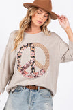 Patcute SPatcute AGE + FIG Floral Peace Patch Round Neck Top