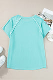 Patcute Plus Size Textured Round Neck Short Sleeve Top