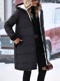 Patcute Plus Size Zip Up Hooded Winter Coat