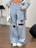 Patcute  Wide Leg Jeans with Pockets