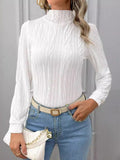 Patcute  Mock Neck Long Sleeve Top