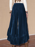 Patcute Slit Ruffled Wide Leg Pants