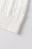 Patcute Cable-Knit Turtleneck Cap Sleeve Sweater