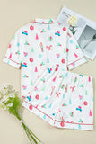 Patcute Printed Short Sleeve Top and Shorts Lounge Set