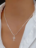 Patcute 925 Sterling Silver Cross Necklace