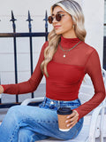 Patcute Lovelet Mock Neck Long Sleeve Top