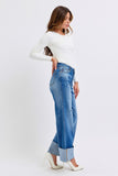 Patcute Judy Blue Full Size Distressed High Waist Wide Leg Jeans