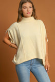 Patcute Umgee Solid Color Mock Neck Short Sleeve Top