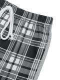 Patcute  Drawstring Plaid Wide Leg Pants