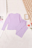 Patcute Buttery-Soft Surplice Long Sleeve Top and Pants Set