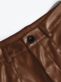 Patcute Leather High Rise Shorts