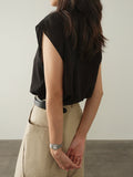 Patcute Leisure Cap Sleeve Shirt