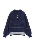 Patcute Open Collar Button Up Sweater