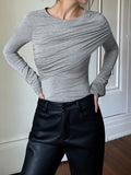 Patcute Layered Long Sleeve Pleated Shirt