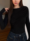 Patcute Layered Long Sleeve Pleated Shirt