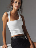 Patcute Asymmetric Neck Cut Out Tank Top