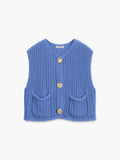 Patcute Crochet Button-Front Sweater Vest