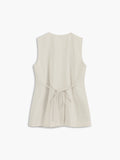 Patcute Cotton & Linen Button-Front Vest