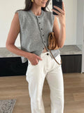 Patcute Casual Button Up Sweater Vest