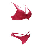 Patcute New Sexy Women BCD Cup Bra Sets Lace Thong Hollow Out Underwear Panties Intimante Brief Female Girls Lingerie