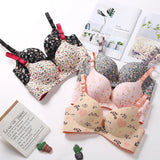 Patcute Women Flower Print Seamless Bra Sexy Lingerie Floral Push Up Bras One-Piece Underwear