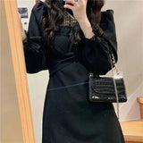 Patcute French Lace Vintage Dress Women Fashion Puffer Sleeve Elegant One Piece Dress Korean 2022 Spring High Street Slim Midi Dress Y2k