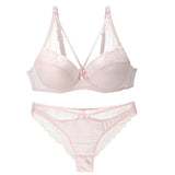 Patcute New Sexy Women BCD Cup Bra Sets Lace Thong Hollow Out Underwear Panties Intimante Brief Female Girls Lingerie