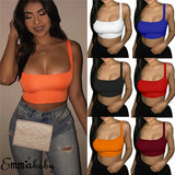 Patcute Solid Tank Top Female Strap Sleeveless Slash Neck Cropped Vest Sexy Women'S Summer Bralette Top White Black Red Casual Clothing