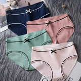 Patcute  4pcs Panties Women Underwear Set Solid Mid-waist Cotton Panties Cozy Lingerie New Women's Underpants Tempting Briefs Female