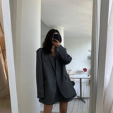 Patcute   Spring and autumn high quality stylish women's solid color oversize big loose blazer coat