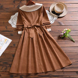 Patcute  Japan style new arrival autumn winter fashion bow cute sweet dress Mori girl long sleeve vintage vestidos