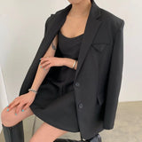 Patcute   Spring and autumn high quality stylish women's solid color oversize big loose blazer coat