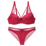 Patcute New Sexy Women BCD Cup Bra Sets Lace Thong Hollow Out Underwear Panties Intimante Brief Female Girls Lingerie