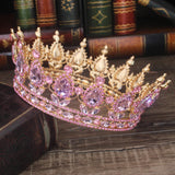 Patcute  Pink Crystal Tiaras and Crowns Queen Princess Pageant Diadem Women Girl Hair Ornaments Bridal Wedding Hair Jewelry Accessories