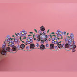 Patcute  Luxury Baroque Purple Crystal Pearl Bridal Crown Tiara Magnificent Rhinestone Diadem for Bride Headband Wedding Hair Accessories