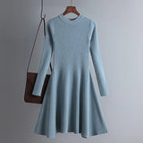 Patcute  HLBCBG basic autumn winter short aline thick sweater dress elegant knit dress women slim mini dress Female chic knit sexy dress