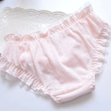 Patcute Cotton Ruffle Cute Lovely Sweety Girl Panties Bow Japanese Princess Style High Elasticity Breathable Sexy Women Underwear Breifs