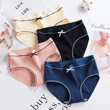 Patcute  4pcs Panties Women Underwear Set Solid Mid-waist Cotton Panties Cozy Lingerie New Women's Underpants Tempting Briefs Female