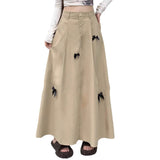 guys in skirts 2024 Women's Bow Skirt A- Line Skirt High Waist Slimming Skirt